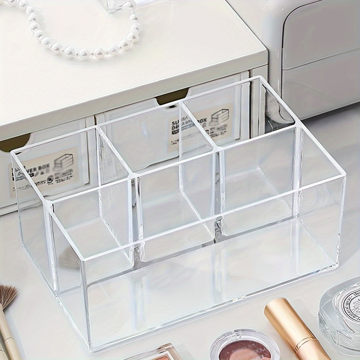 Caja organizadora de maquillaje, caja de almacenamiento de