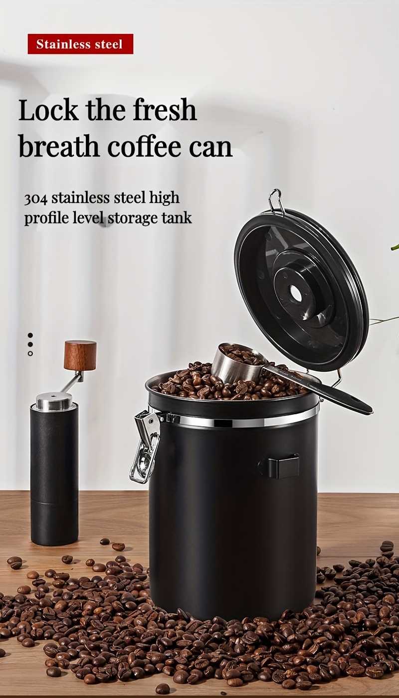 Lata de café, recipiente hermético para café - Negro