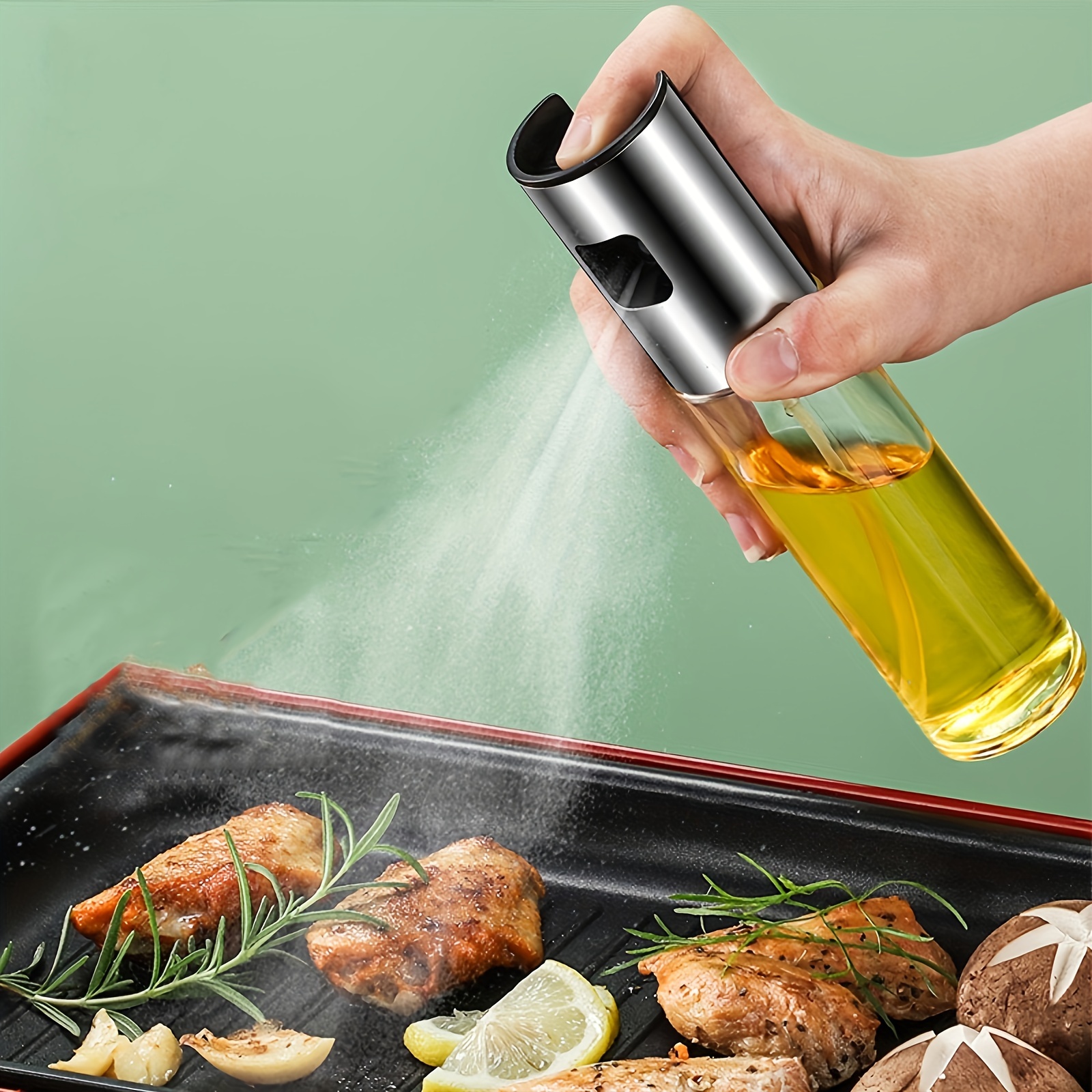 Frasco pulverizador de vidrio de alta presión para aceite para cocinar y  aceite de oliva, perfecto para freidoras de aire y uso doméstico