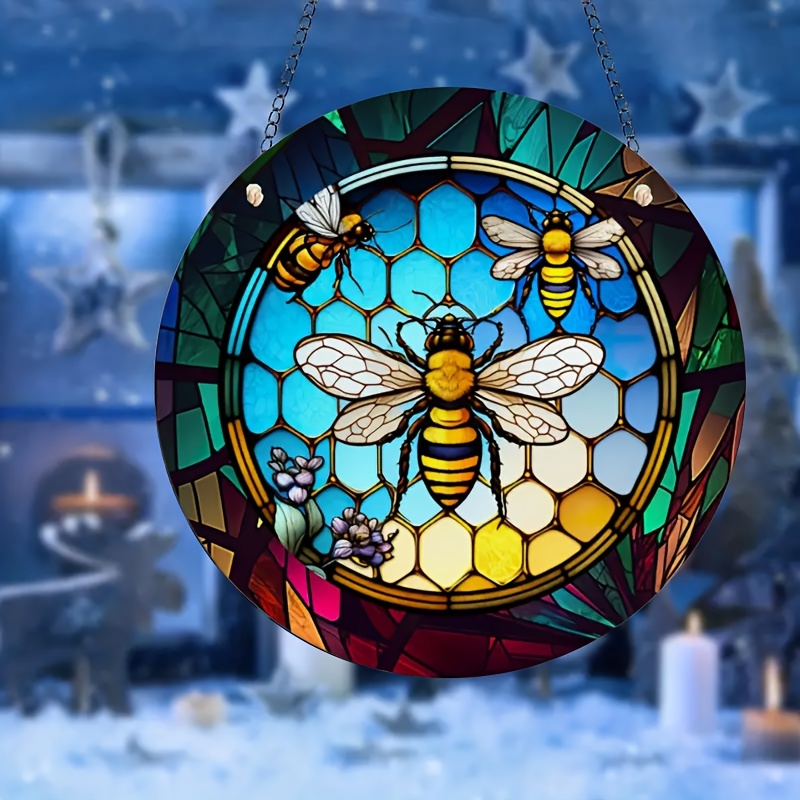 Bee Suncatcher Hanging Ornaments bee Stained Window Hanging - Temu