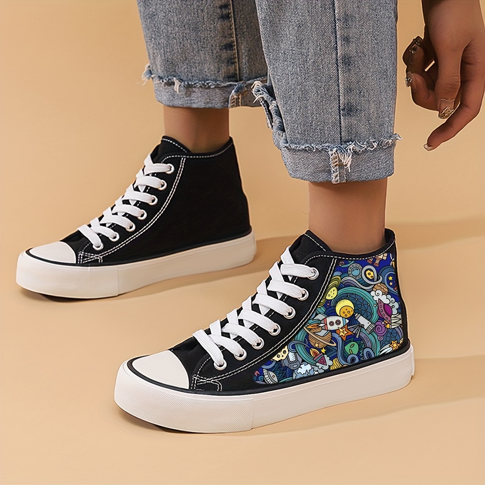 High Top Classic Canvas Sneakers Lace up Casual Walking Shoes
