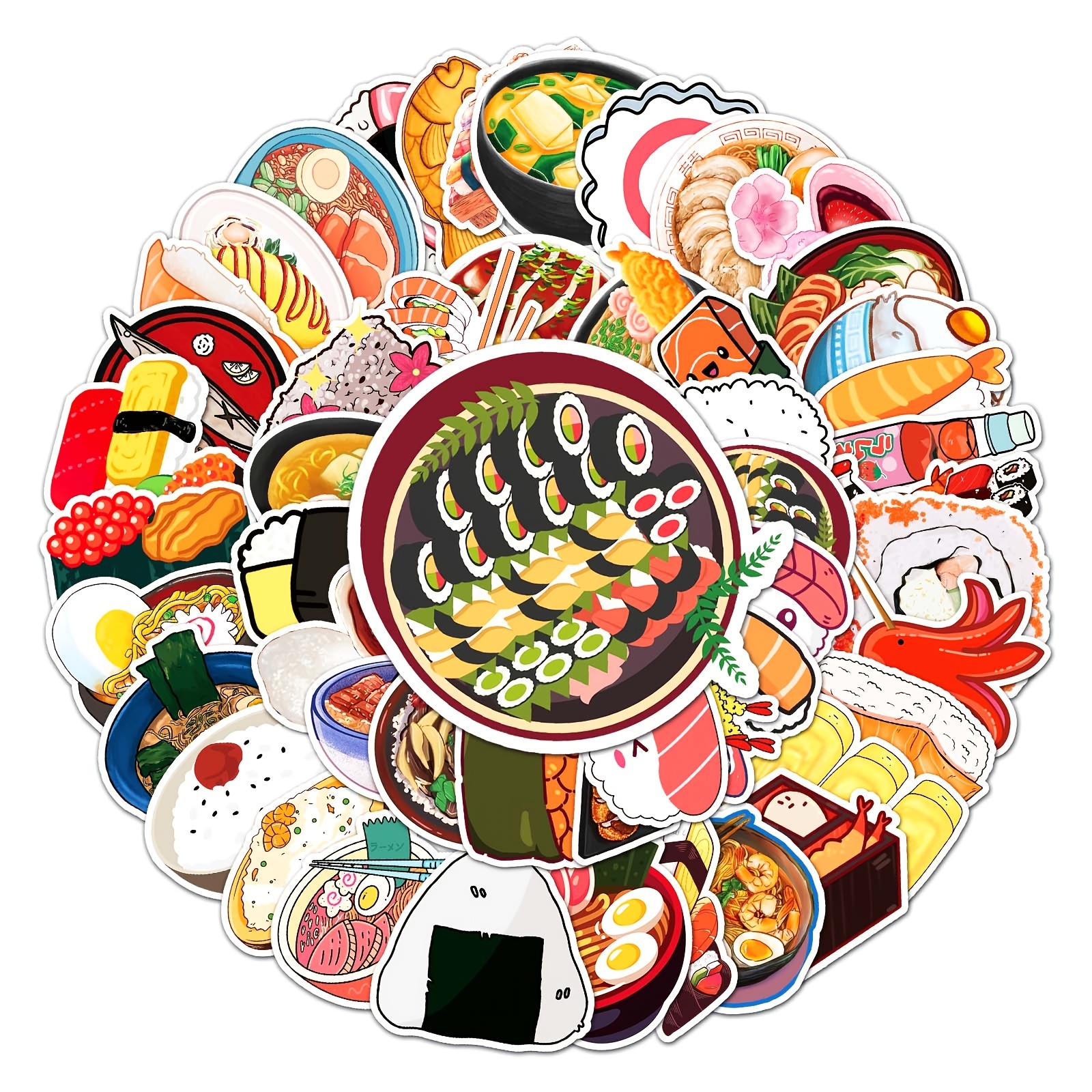 Cute Cartoon Japanese Food Stickers Waterproof Stickers - Temu