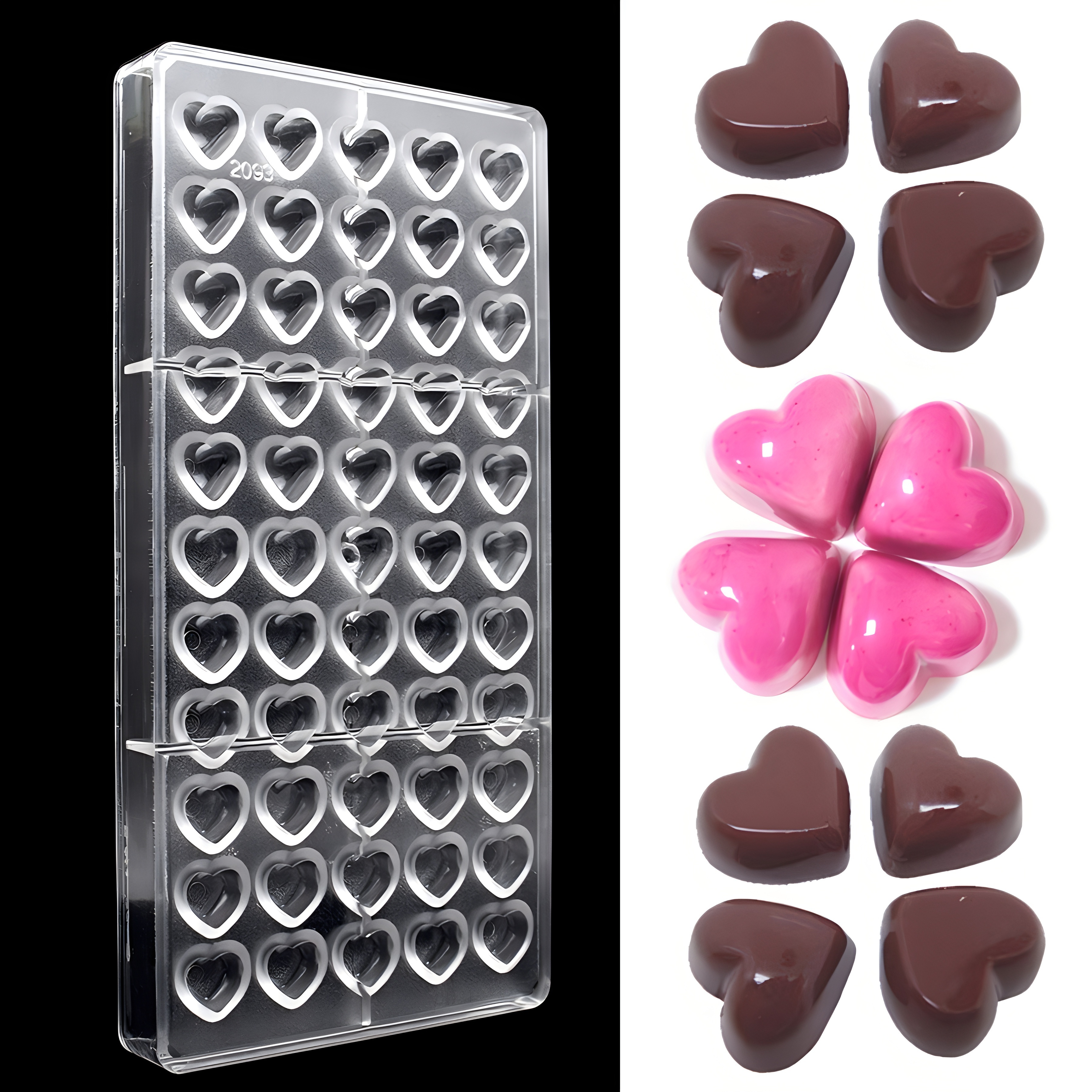 Molde de corazon para chocolate diamante moldes silicon silicona reposteria  2pcs