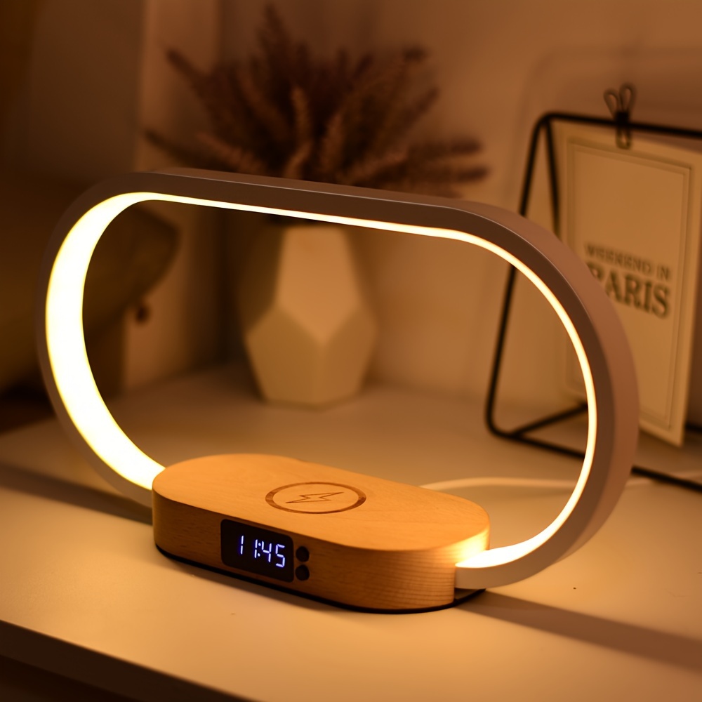 Bedside lamp with alarm clock and on sale usb charger port