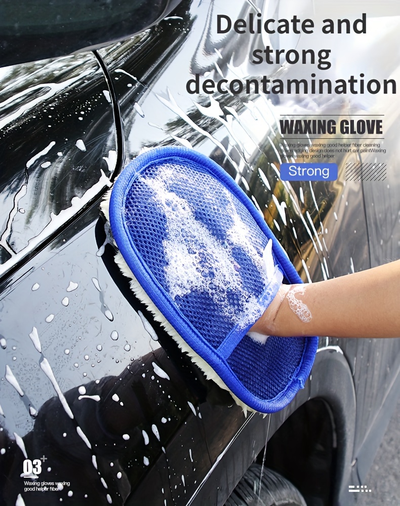 Car Washing Wool Mitt Automotive Cleaning Plush Gloves Breathable