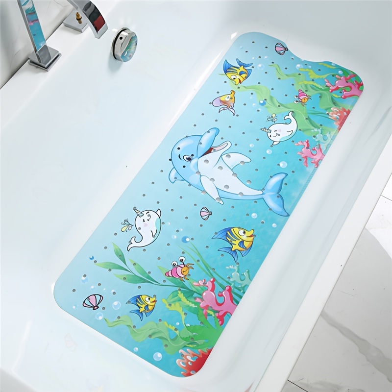 Tapete de baño para bañera para niños, tapete antideslizante de dibujos  animados para bañera de bebé, extra larga, antideslizante, tapete de baño  para