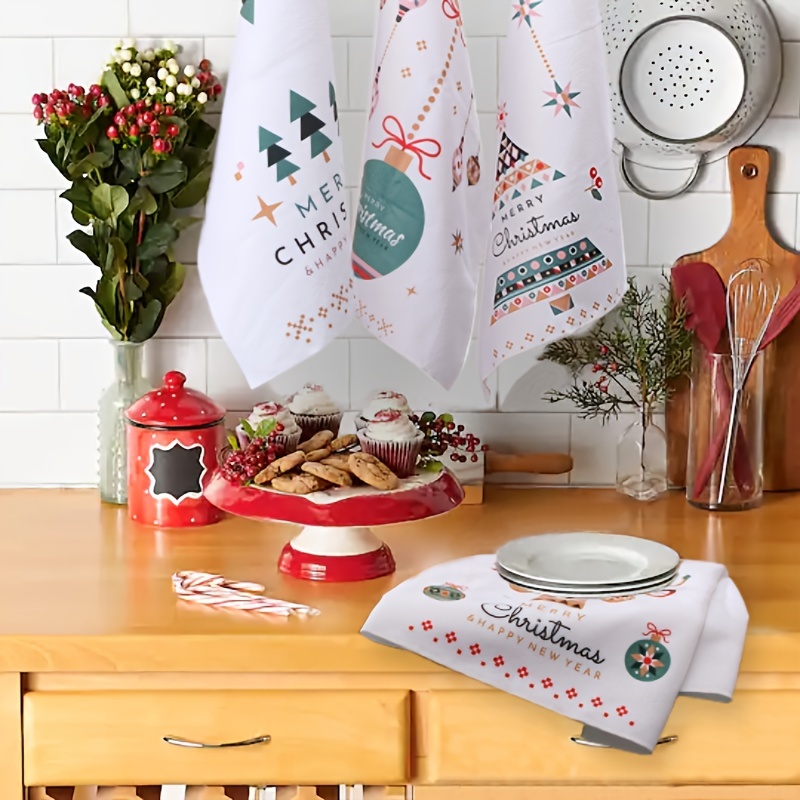 6 Pieces Christmas Hand Towels, Christmas Towels for Kitchen Towels  Farmhouse Christmas Dishtowels Holiday Tea Towels for Bathroom Xmas Home  Gift 16 x