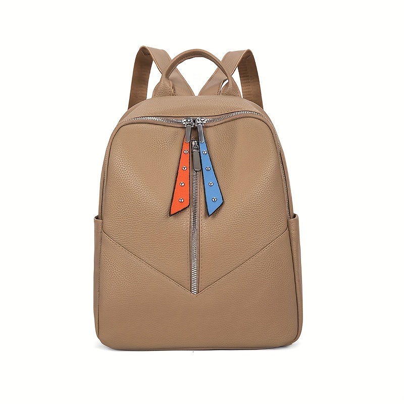 Mini Geo Pattern Zipper Backpack, Women's Fashion Faux Leather Small  Backpack For Work & School (8.66*7.08*2.55) Inch - Temu