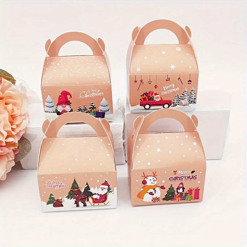 

24pcs, Gift Box, Christmas Theme Party Candy Box Creative Simple Carrying Box New Packaging Box Snack Box, Small Business Supplies, Packaging Box, Wedding Decorations, Gift Box