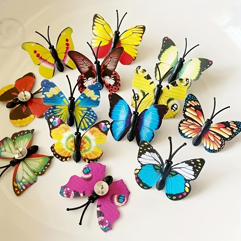 20pcs 3D Simulated Butterfly Push Pin Creative Decorative Flower Cork Board Pin