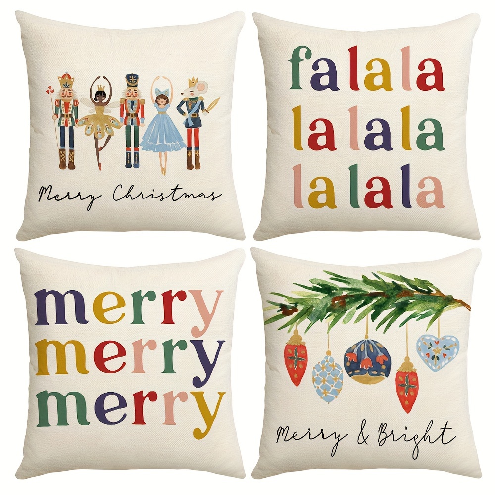 AENEY Christmas Decorations Pillow Covers 18x18 Set of 4, Gnome