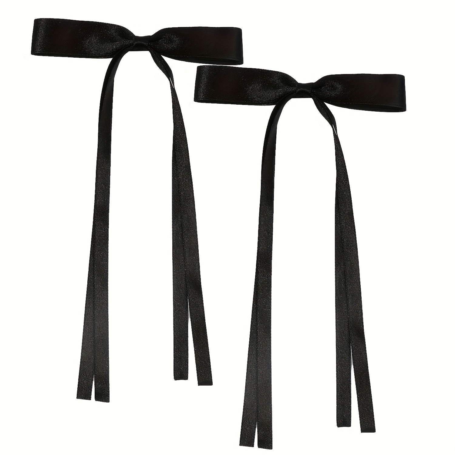 Temu Bow Streamer Side Clips Set Elegant Long Ribbon Bow Hair Pins, Hair Clips, Bobby Pins Back Head Top Clips Half Tied Hair, Christmas Gifts