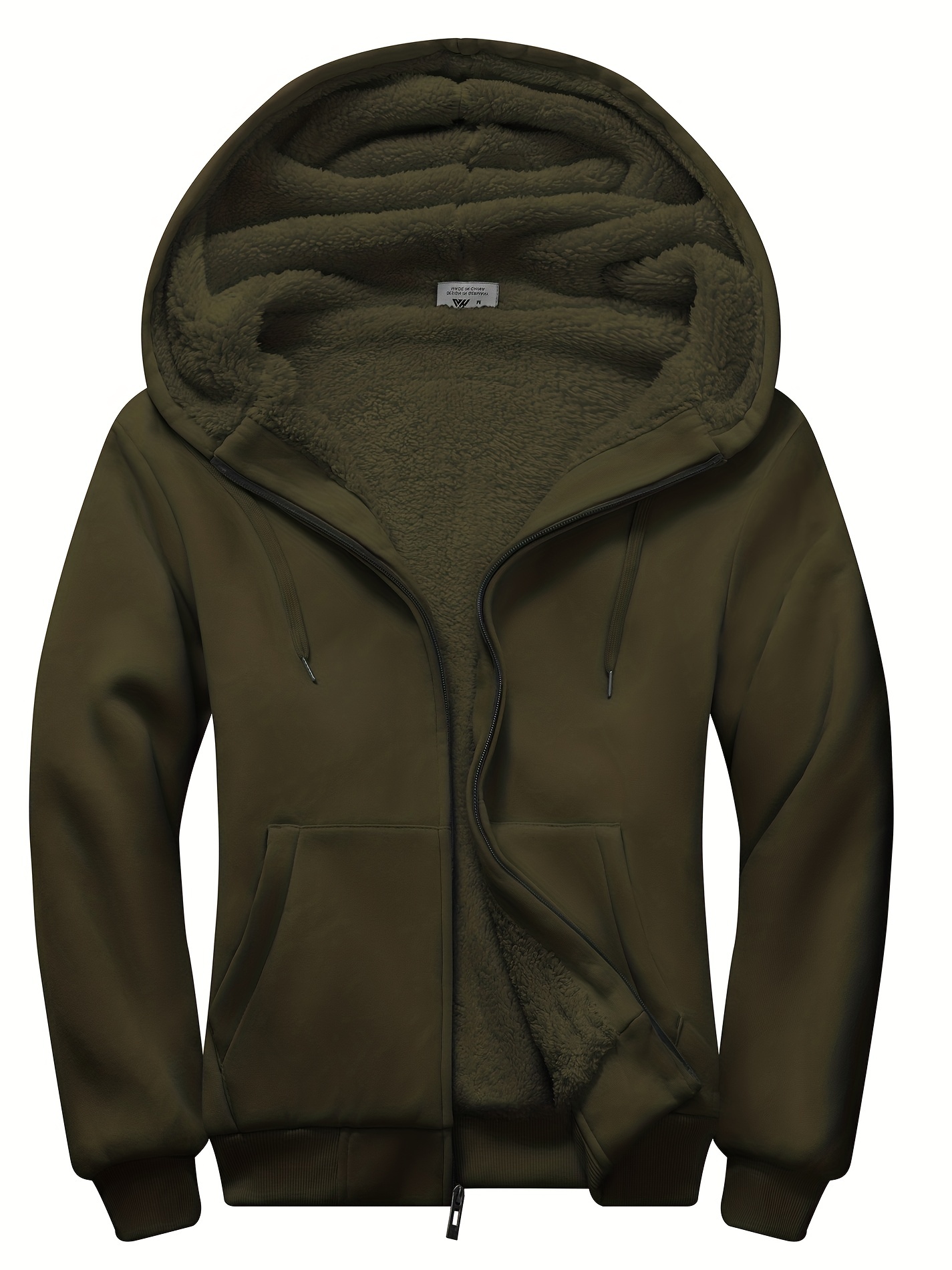 Olive green zipper online hoodie