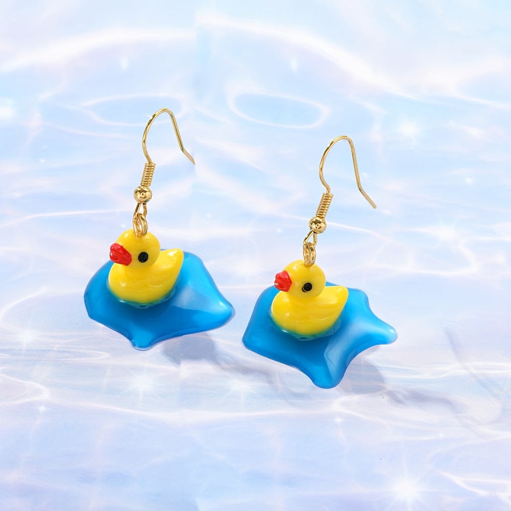 Mini Rubber Duck Earrings Yellow