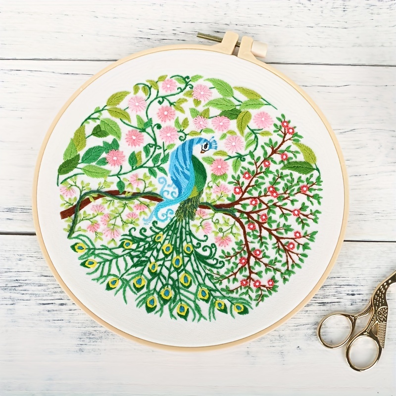 Embroidery Starter Kit With Birds Pattern And - Temu