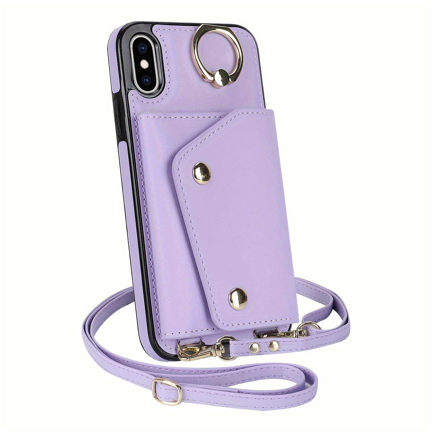 Funda de Cuero Zipper iPhone 15 rosado - Comprar online