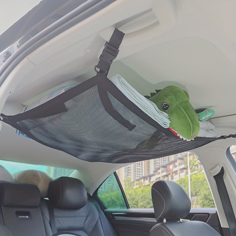 Upgrade Car Ceiling Cargo Net Pocket,31.5x21.6 Strengthen Load-Bearing  and Droop Less Double-Layer Mesh Car Roof Storage Organizer,Truck SUV  Travel