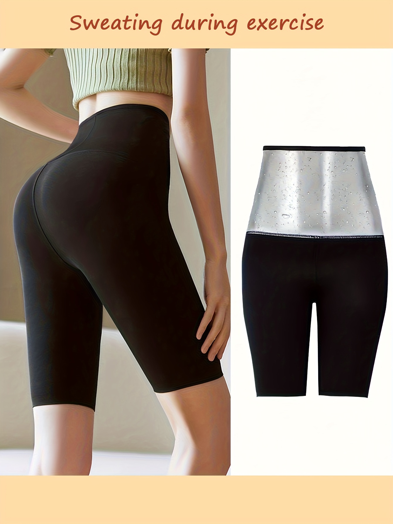 Sauna Leggings For Women, Sweat Sauna High Waist Compression Slimming  Workout Training Capris Body Shaper, Women's Activewear