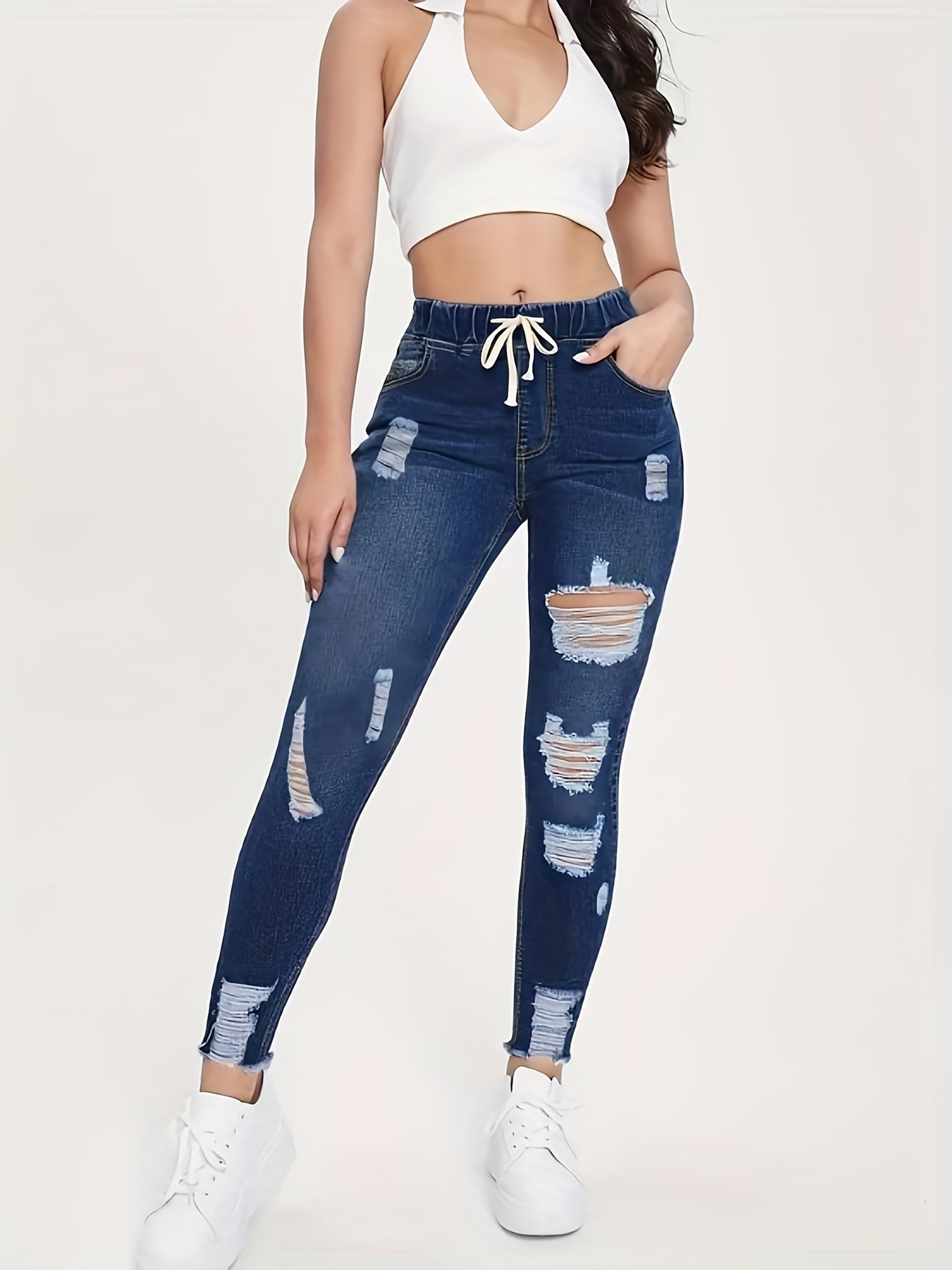 gescheurde skinny jeans