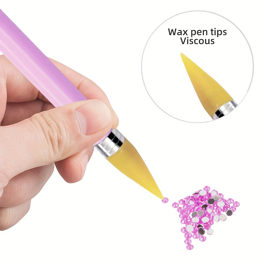 Double Head Acrylic Nail Point Drill Crayons Self-adhesive Stippling Pen  Metal Dotting Pen Tools Pipe Picking Nail Rhinestones Tools Accessories -  Temu