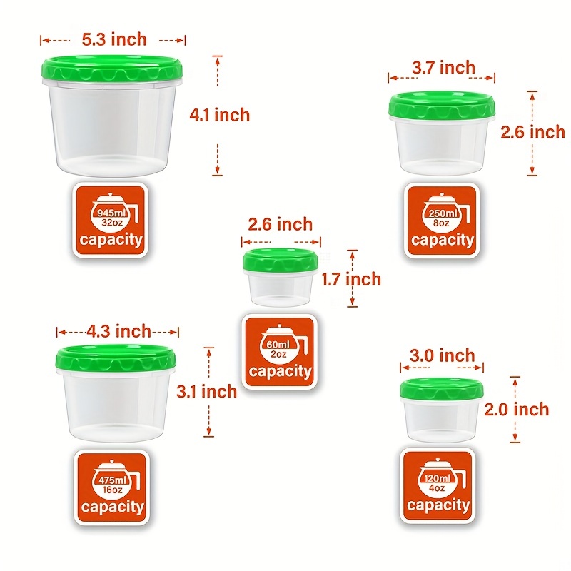 Bpa free Reusable Freezer Jars With Screw Lid For Food Lunch - Temu