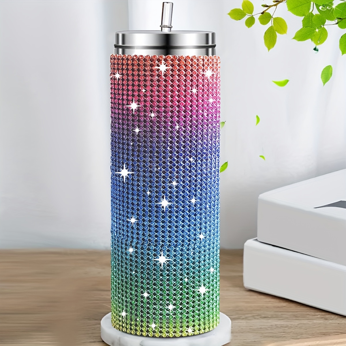 Shop Generic 420ml Double Wall Tumbler Cup Glittering Modern Reusable For  Tea Black Online
