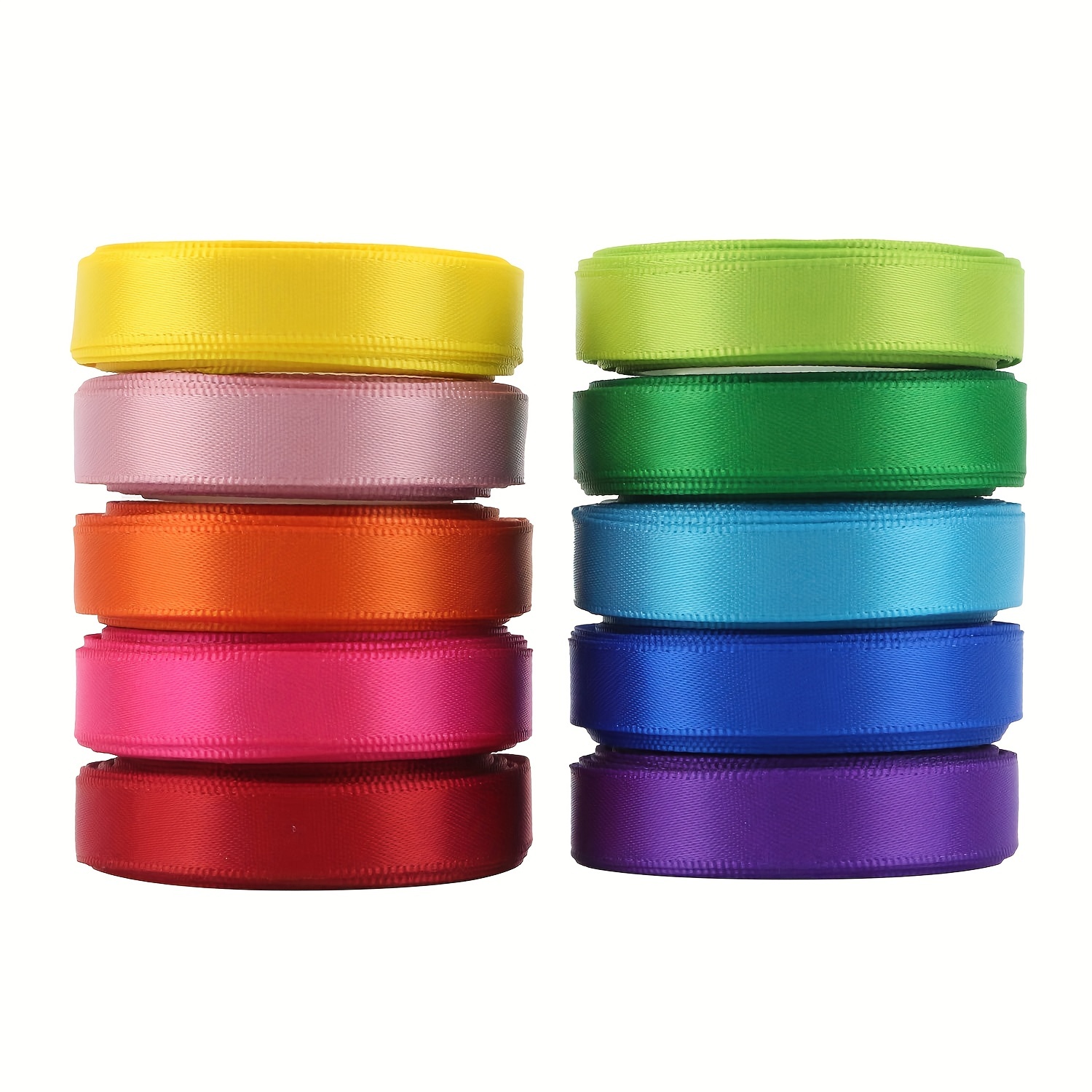 

10pcs, Rainbow Ribbon Solid Color Assortment 10 Colors Satin Ribbon For Gift Wrapping Happy Birthday Party Decorations
