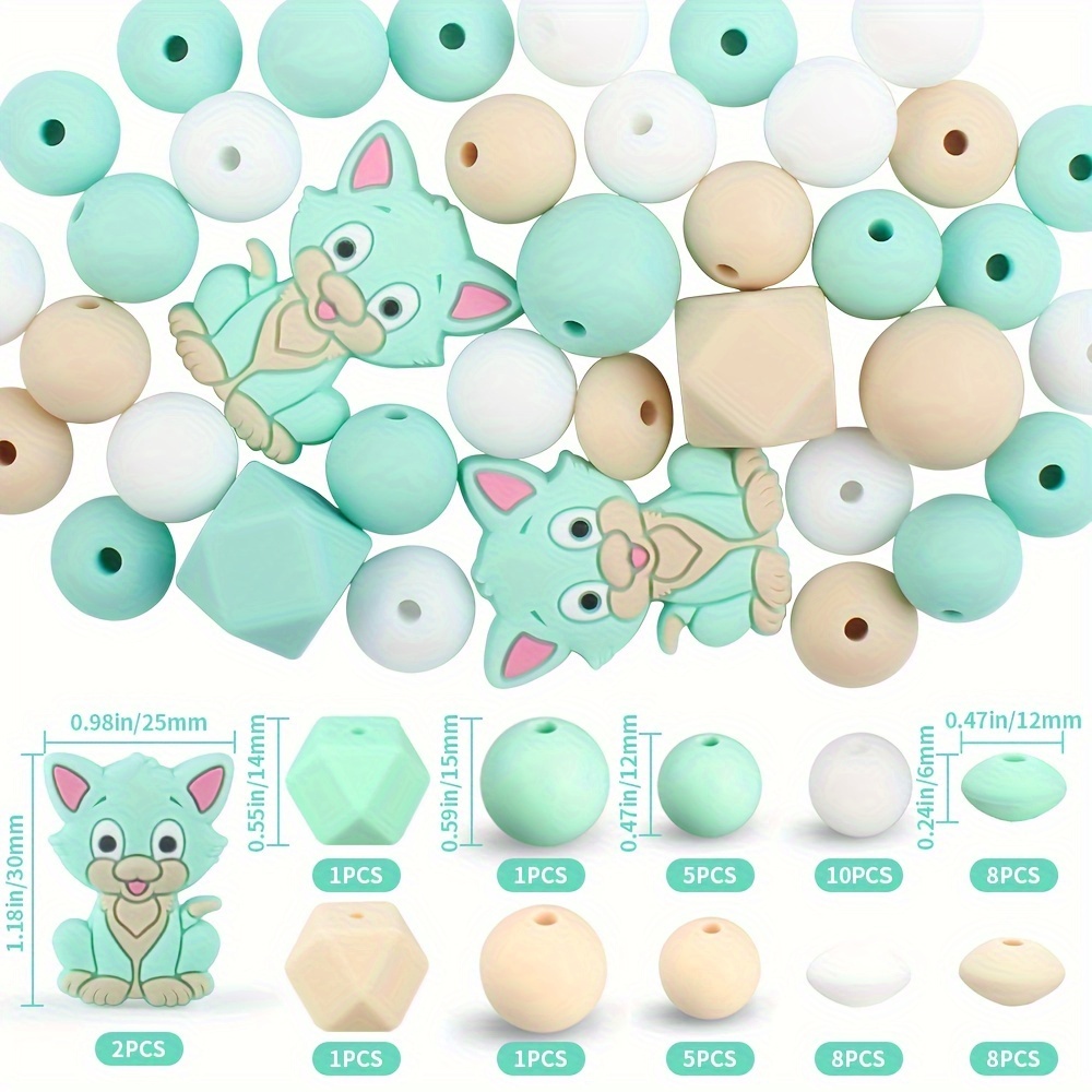 Silicone Beads Kit Keychain Making Animal Pattern Colorful - Temu