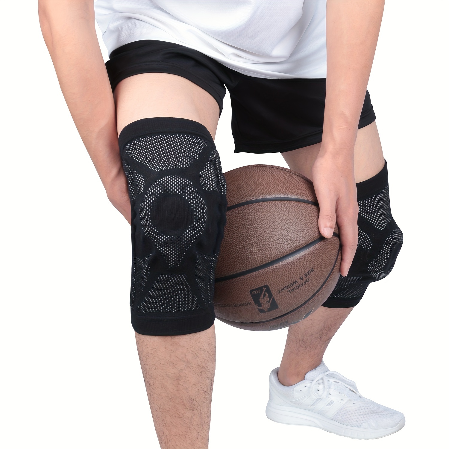 1pc Compression Sports Knee Sleeves For Men Women Thin Elastic Knee Support  Brace Basketball Running Cycling Knee Pads Protector