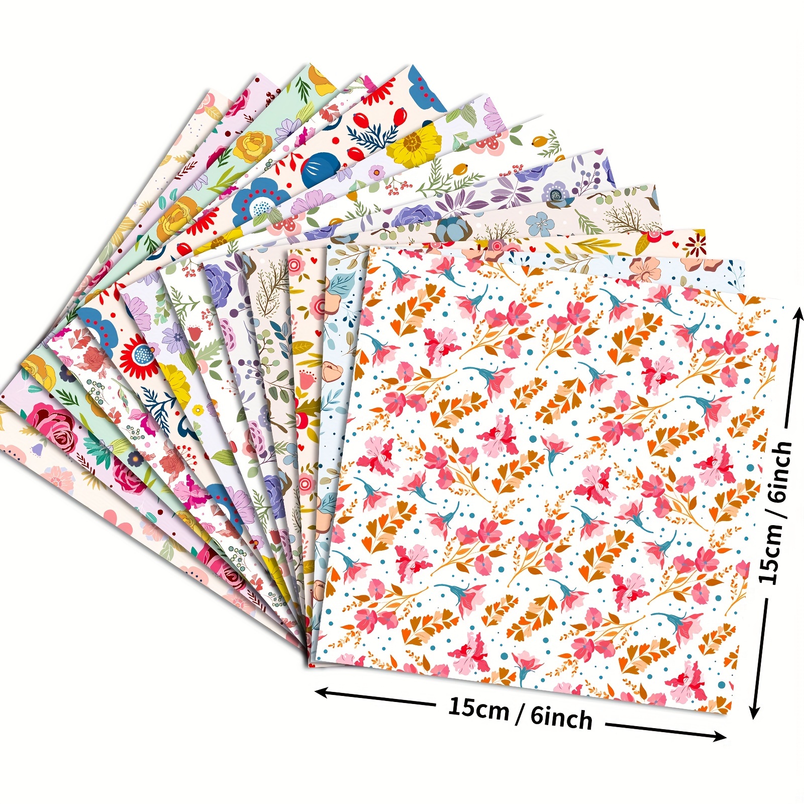 12PCS 6'' Vintage Floral Paper Pad Scrapbooking Album Card