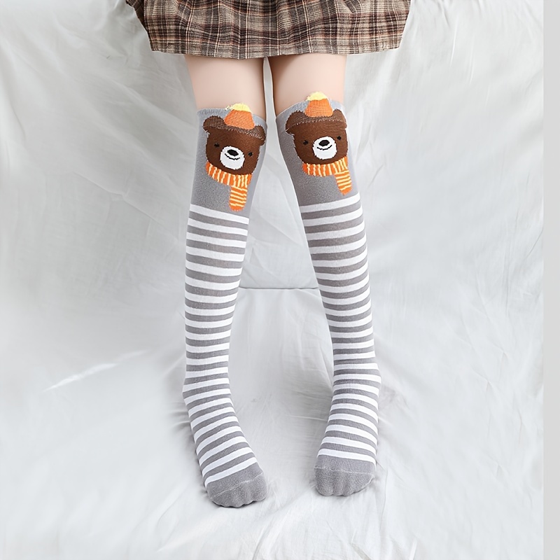 Girl's Bowknot Animal Pattern Knee High Socks