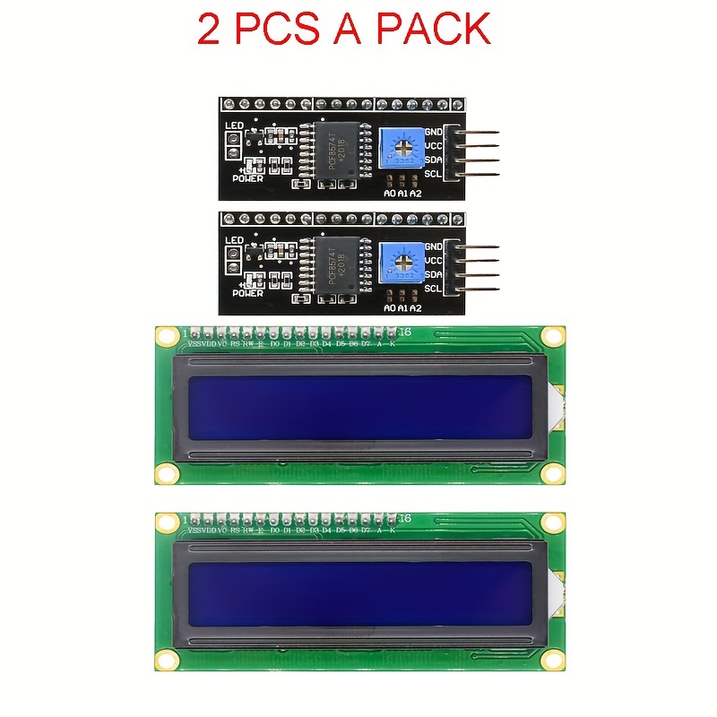 I2c 1602 Lcd Display Module 16x2 Character Serial Blue - Temu