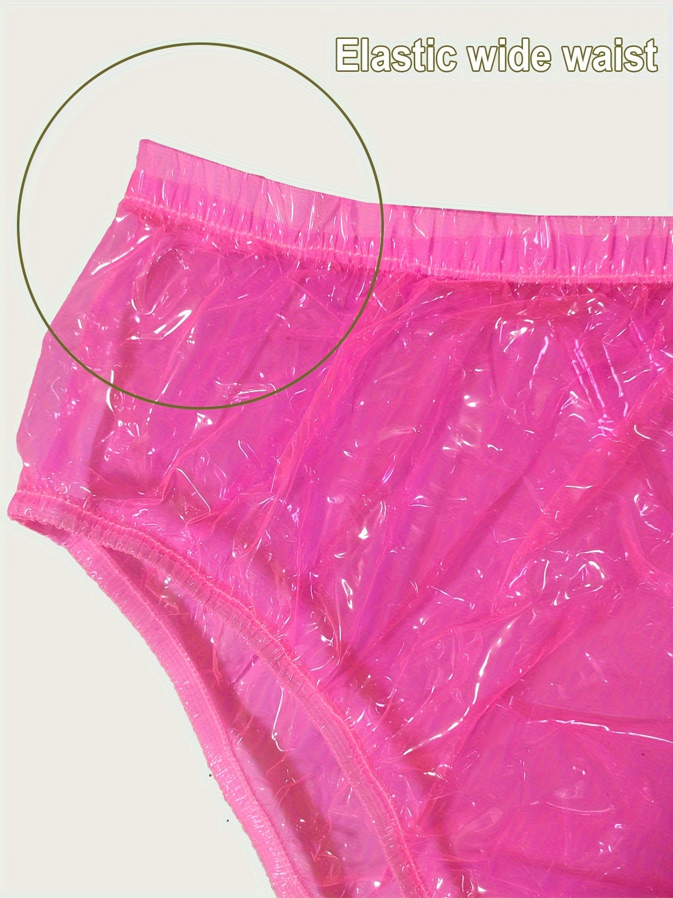 Men's Pvc Plastic Panties Men's Fully Transparent Waist - Temu