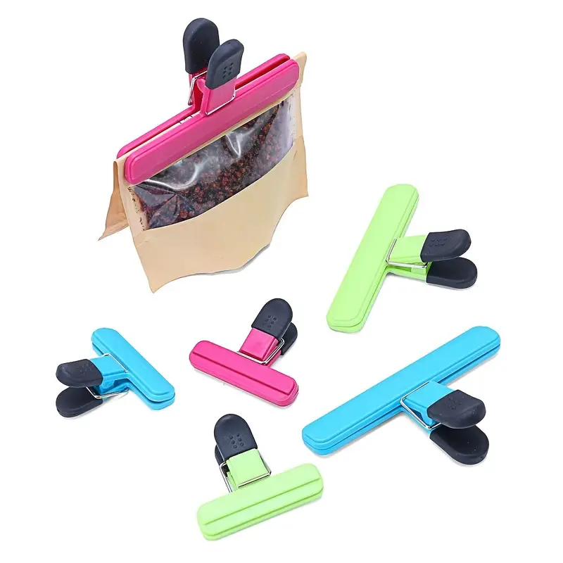 COOK WITH COLOR Food Clips - Chip Bag Clips Set of 4, 5 Inches Wide Heavy  Duty Chip Clips, Large Bag Clips for Food Storage with Air Tight Seal Grip
