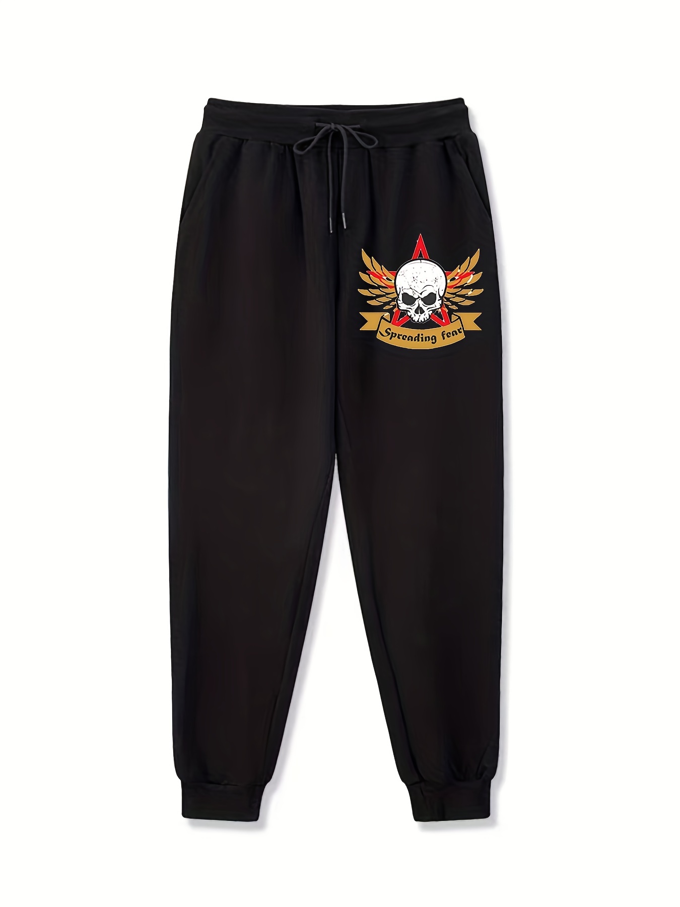 Halloween Skull Print Men's Drawstring Sweatpants Casual - Temu