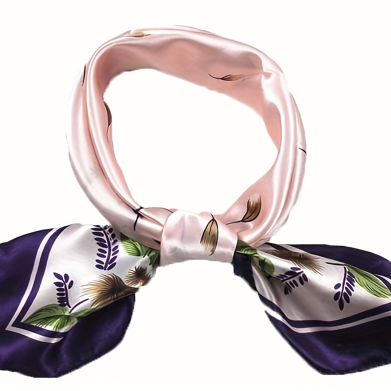 Classic Striped Square Scarf Neckerchief Silk Bandana Head Wrap