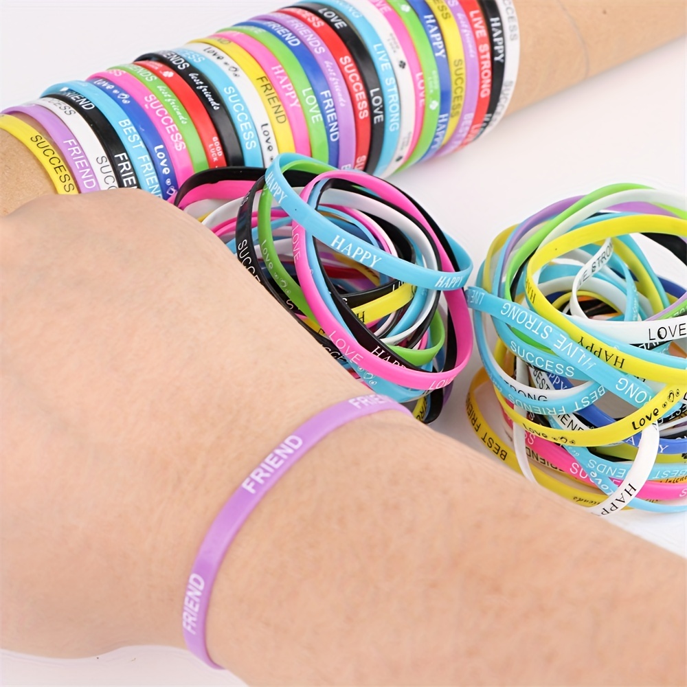 50pcs Luminous Silicone Sport Bracelets