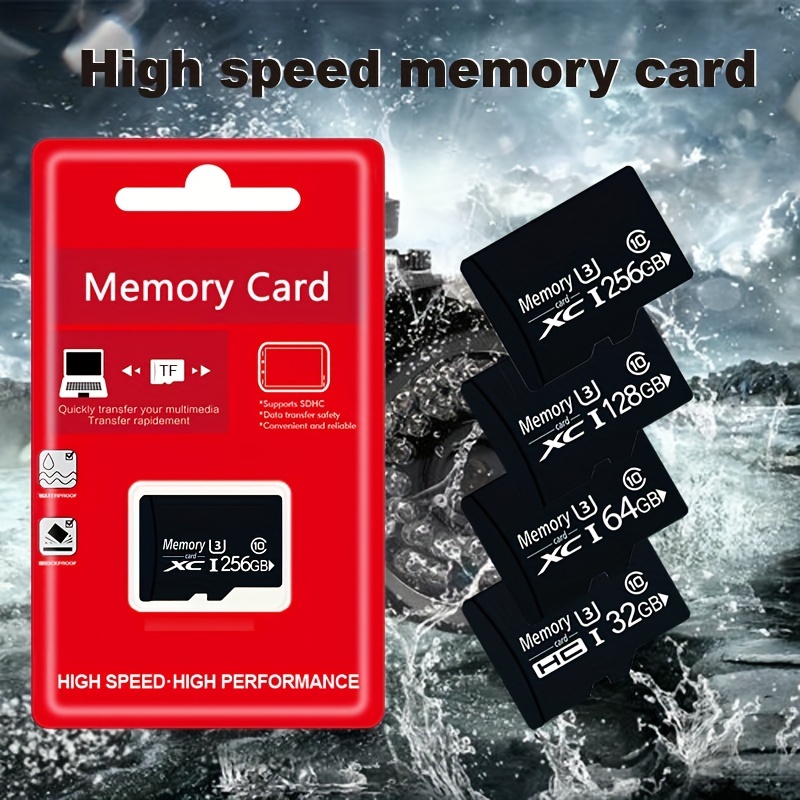 Carte mémoire haute vitesse pour console de jeu, carte TF, carte SD, 128 Go,  32 Go