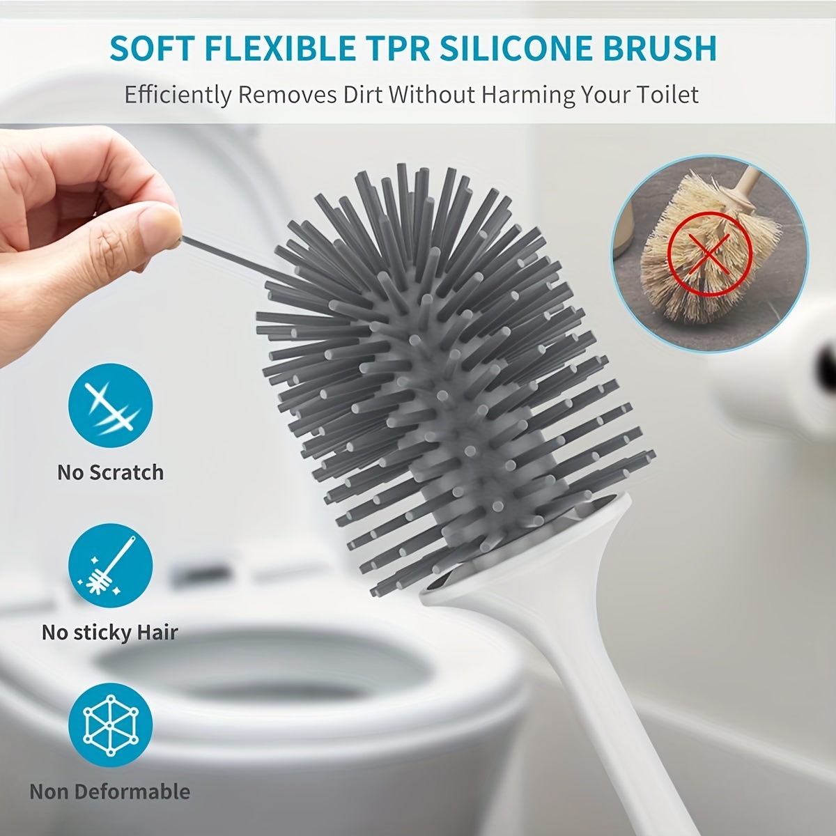 Plastic Silicone Toilet Bowl Cleaner Brush Bathroom Toilet Cleaning Brush  Holder Set - Buy Plastic Silicone Toilet Bowl Cleaner Brush Bathroom Toilet  Cleaning Brush Holder Set Product on