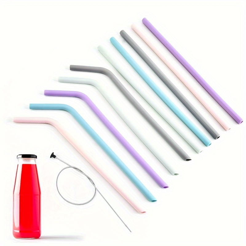 Two-color foldable silicone straw