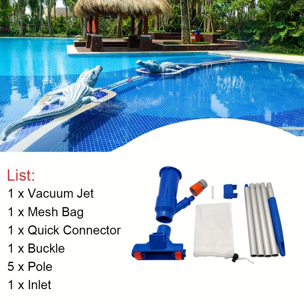 UNE - Kit de nettoyage de piscine, Mini aspirateur, Spa, Jet, tête, filet  de pêche manuel, ensemble d'outils