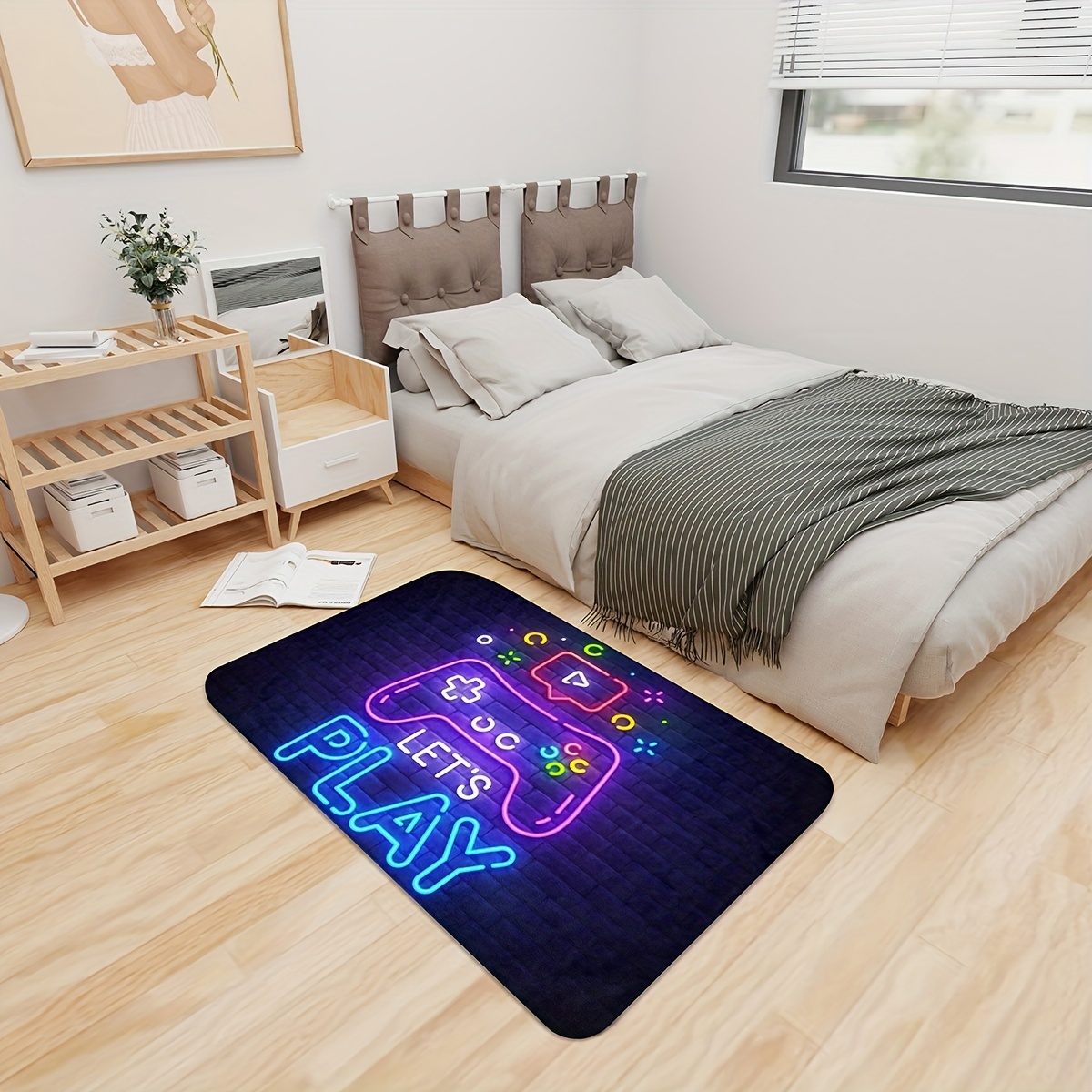 Neon Video Game Floor Mat Large Game Area Rug Gamer Carpet Game Printed  Floor Mat For Living Room Mat Bedroom Mat - Temu
