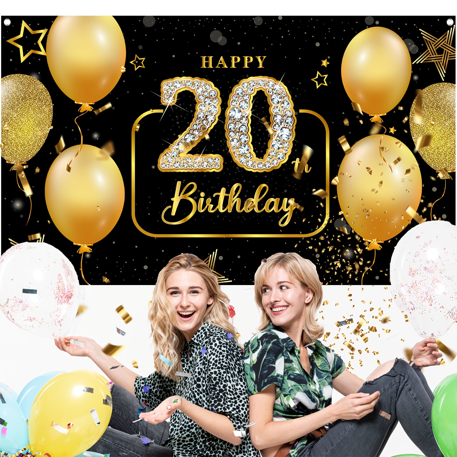 happy 20th birthday balloons