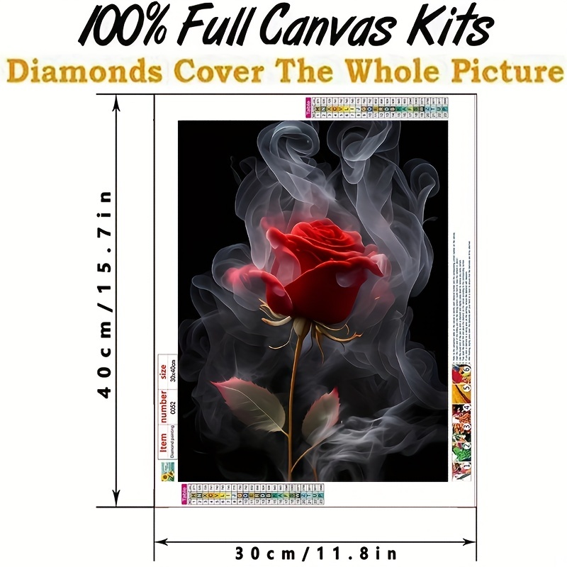 Kit Pittura Diamante Artificiale Serie Fiore Rosa Fiore Kit - Temu