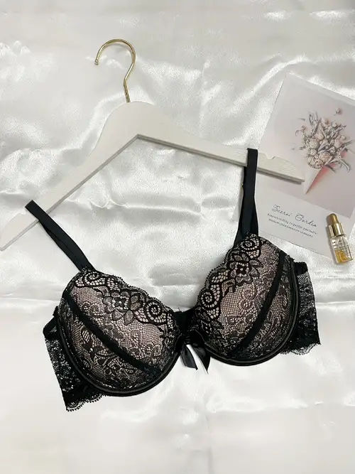 Lcce Contrast Push Bras Comfy Breathable Bow Tie Bra Women's - Temu
