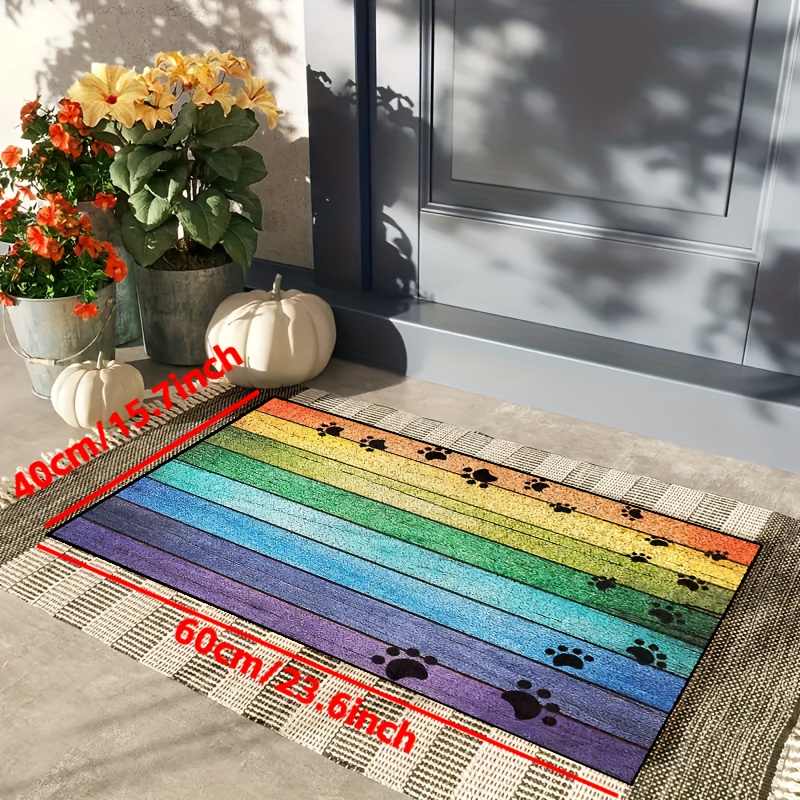 Colorful Doormats, Entrance Front Door Rug, Funny Outdoors/indoor /bathroom/kitchen/bedroom/entryway Floor Mats,non-slip Polyester (dog Paw  Print) - Temu