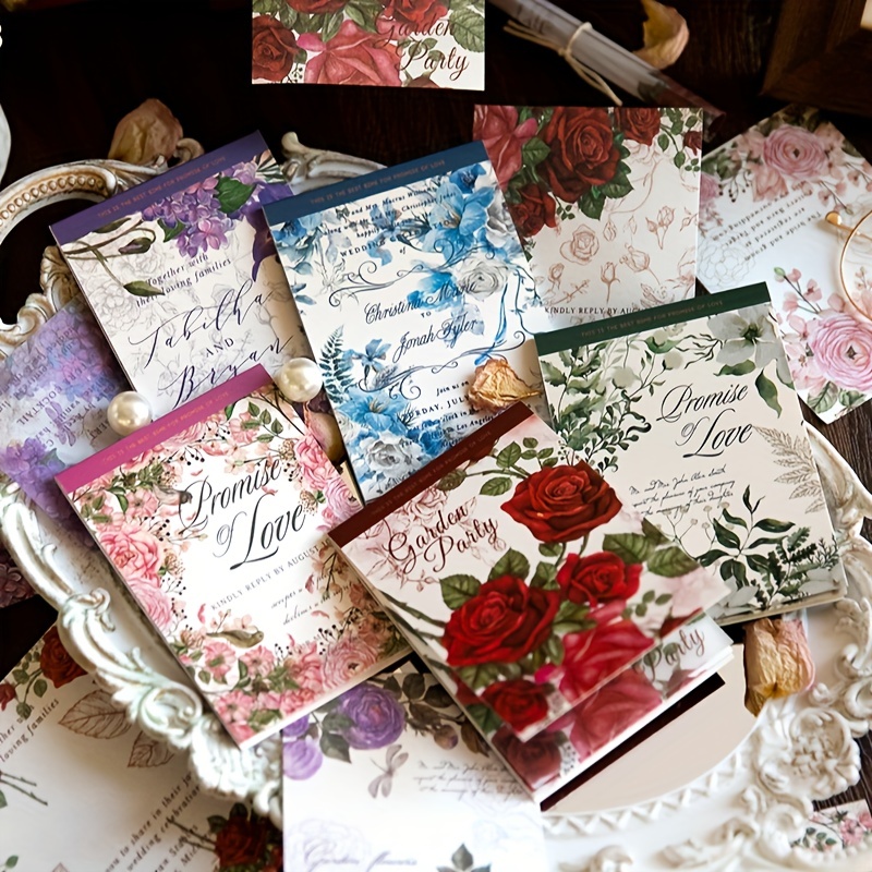 Vintage Floral Scrapbook Paper Journaling Supplies Aesthetic - Temu