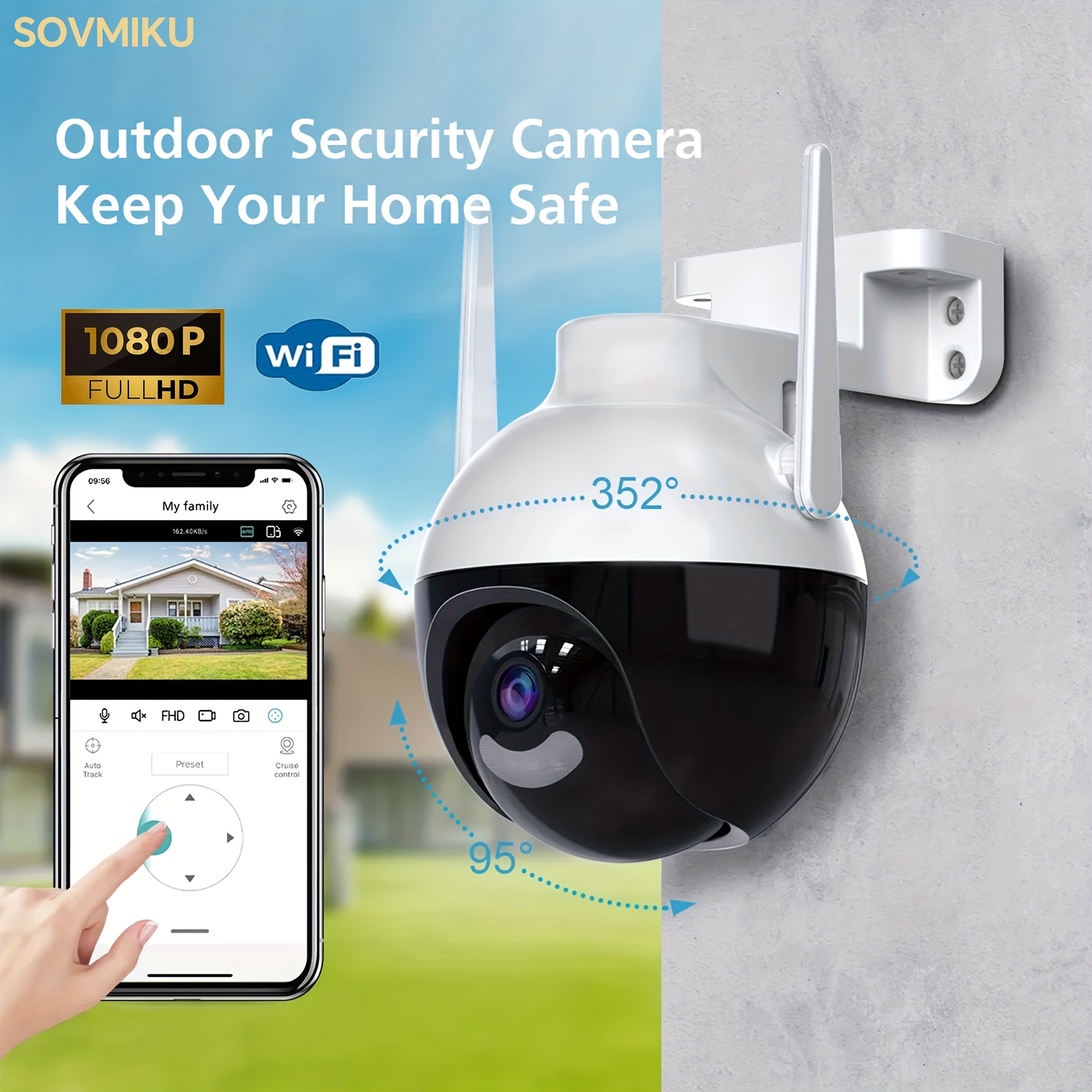 Caméra de surveillance sans fil  Caméra intérieure WiFi à 360