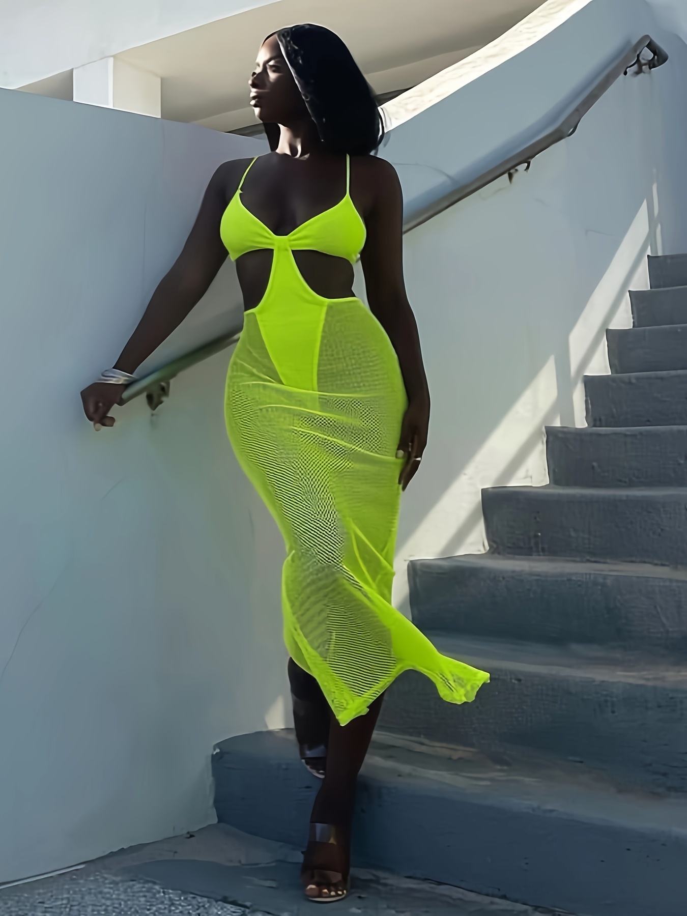 Fluo cut shop out dress