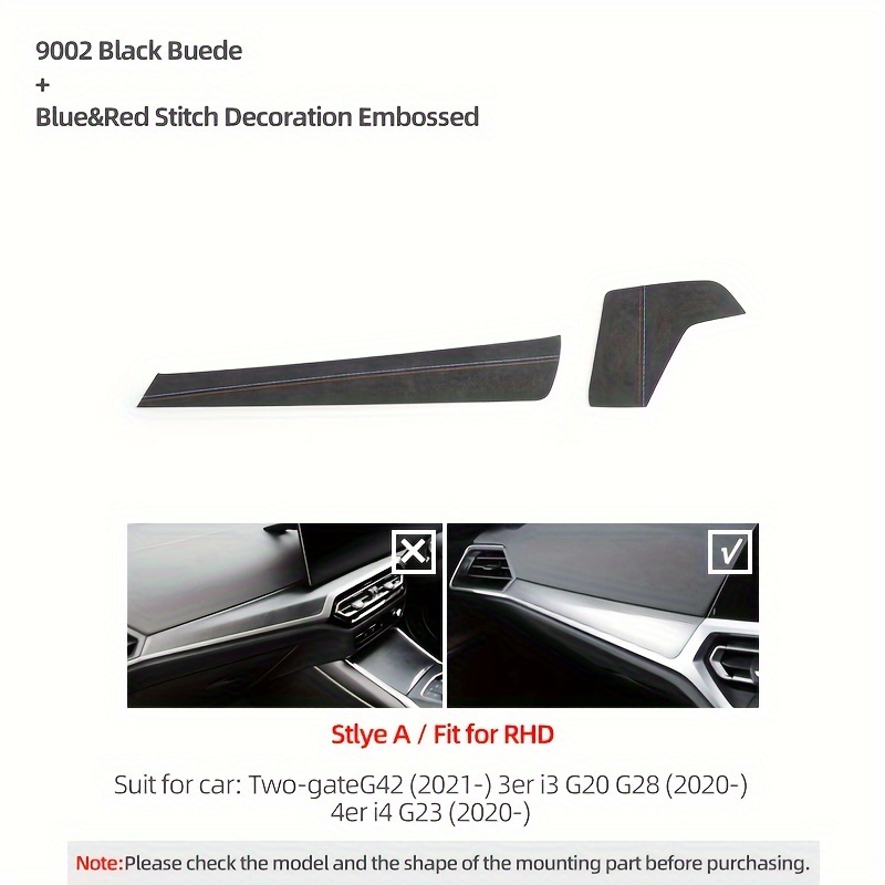 Suede For BMW G20 G23 G28 G42 Series 2 3 4 i3 i4 G26 Dashboard Panel  Intrument Trim Cover M Performance Sticker Carbon Fiber Car Interior  Accessories